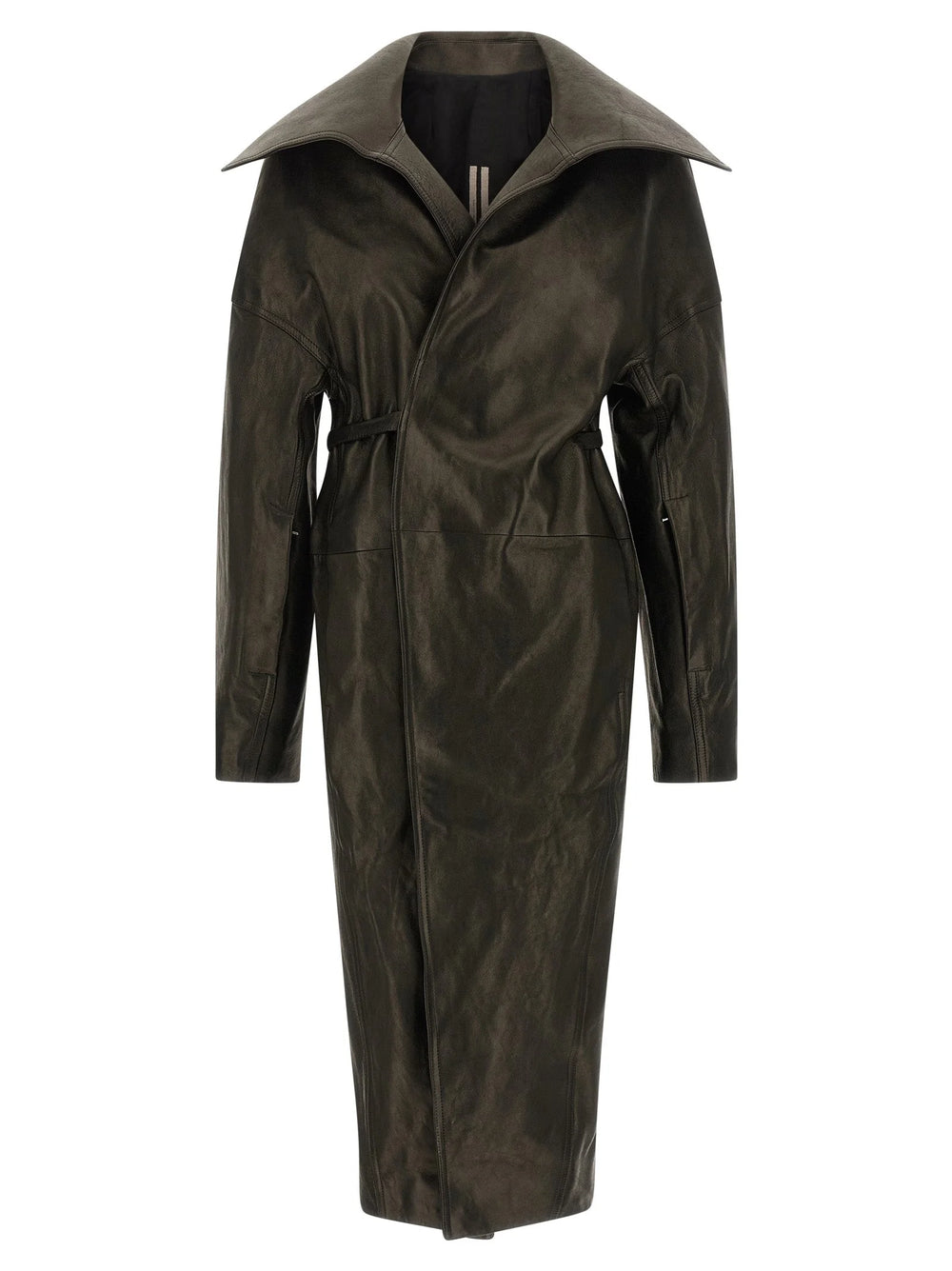 Rick Owens Black Lamb Leather Coat - IT44