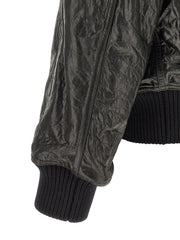 Rick Owens Black Lamb Leather Leather Jacket