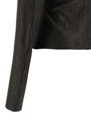 Rick Owens Black Lamb Leather Leather Jacket