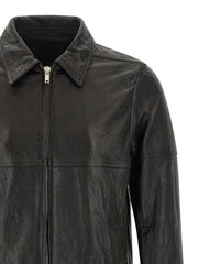 Rick Owens Black Lamb Leather Leather Jacket - 48 | M