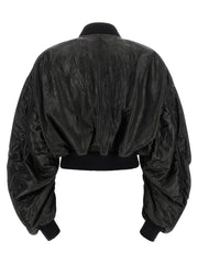 Rick Owens Black Lamb Leather Leather Jacket - IT38