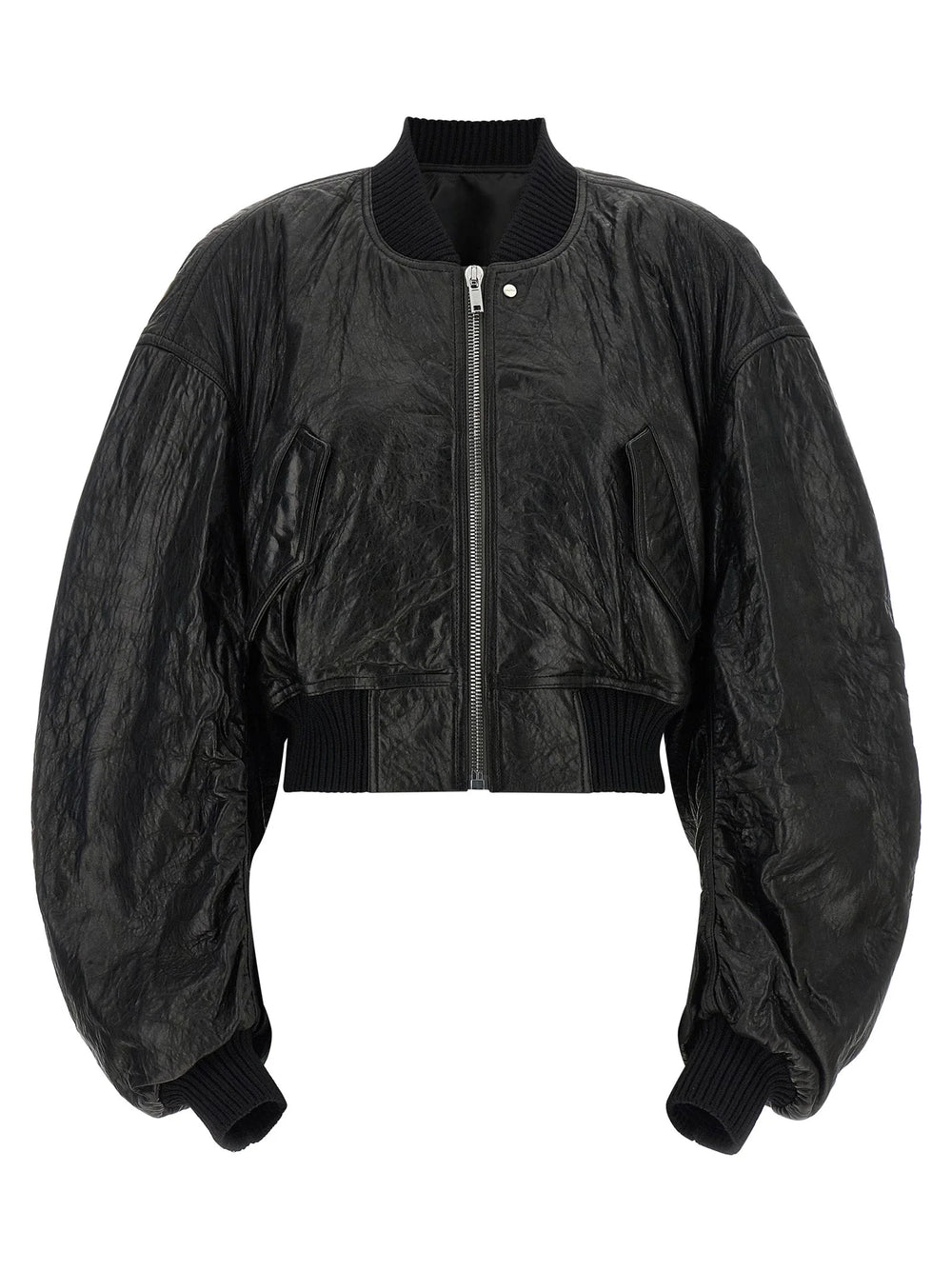 Rick Owens Black Lamb Leather Leather Jacket - IT38