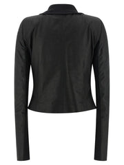 Rick Owens Black Lamb Leather Leather Jacket - IT44