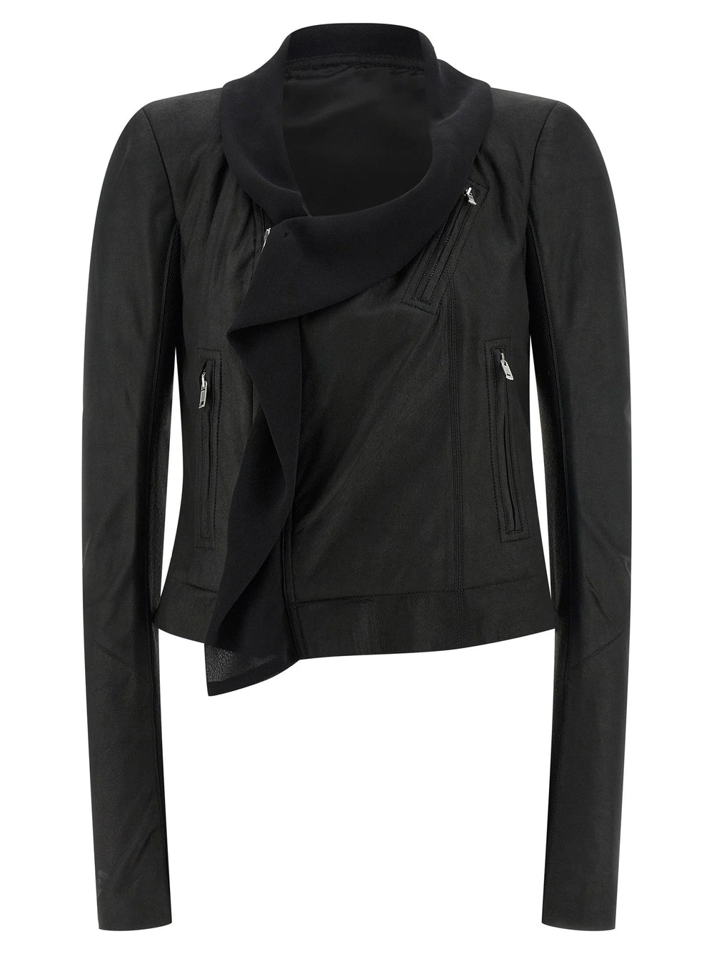 Rick Owens Black Lamb Leather Leather Jacket - IT44