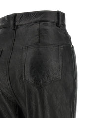Rick Owens Black Lamb Leather Pants - 26