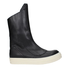 Rick Owens Black Leather Ankle Boots - EU40/US7