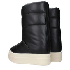 Rick Owens Black Leather Ankle Boots - EU40/US7