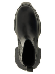 Rick Owens Black Ramie Ankle Boots