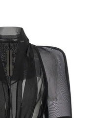 Rick Owens Black Silk Full-Length Jacket