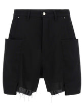 Rick Owens Black Wool Bermuda Shorts