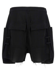 Rick Owens Black Wool Bermuda Shorts