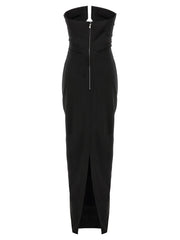Rick Owens Black Wool Long Dress