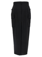 Rick Owens Black Wool Midi Skirt