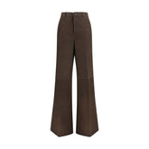 Rick Owens Brown Calf Leather Bos Taurus Casual Pants