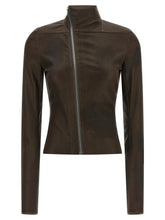 Rick Owens Brown Lamb Leather Leather Jacket
