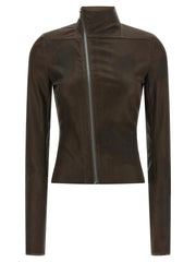 Rick Owens Brown Lamb Leather Leather Jacket