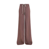 Pantaloni casual din mătase maro Rick Owens