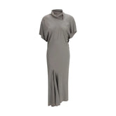Rick Owens Gray Acetate Casual Dress