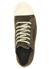 Rick Owens Gray Calfskin Low Top Sneakers - EU45/US12