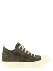 Rick Owens Gray Calfskin Low Top Sneakers - EU45/US12