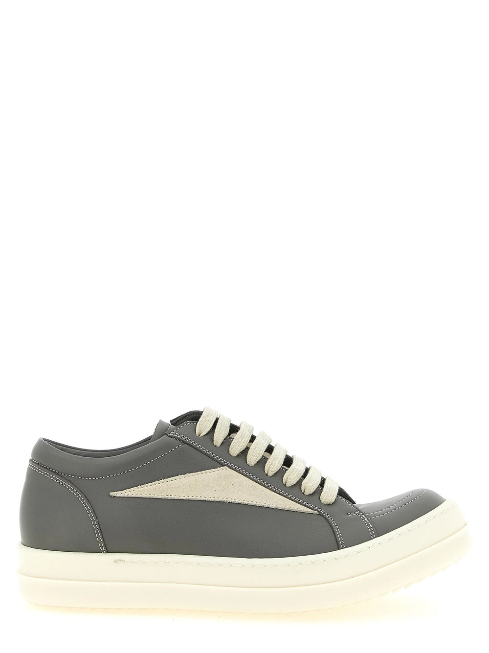 Rick Owens Gray Cowhide Low Top Sneakers