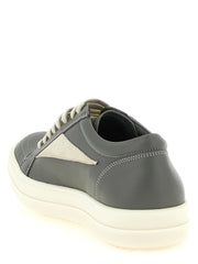 Rick Owens Gray Cowhide Low Top Sneakers