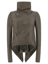 Rick Owens Gray Lamb Leather Leather Jacket