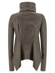 Rick Owens Gray Lamb Leather Leather Jacket