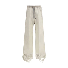 Rick Owens White Cotton Casual Pants - IT48 | M