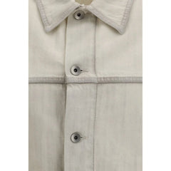 Rick Owens White Cotton Denim Jacket