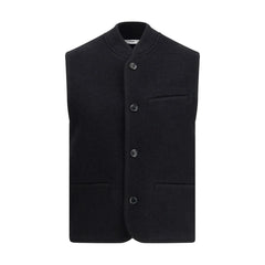 RIER Black Fleece Wool Sleveless Jacket