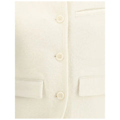 RIER White Fleece Wool Coat
