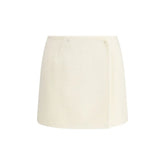 RIER White Fleece Wool Mini Skirt - M