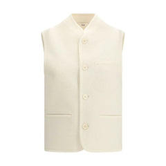 RIER White Fleece Wool Sleveless Jacket