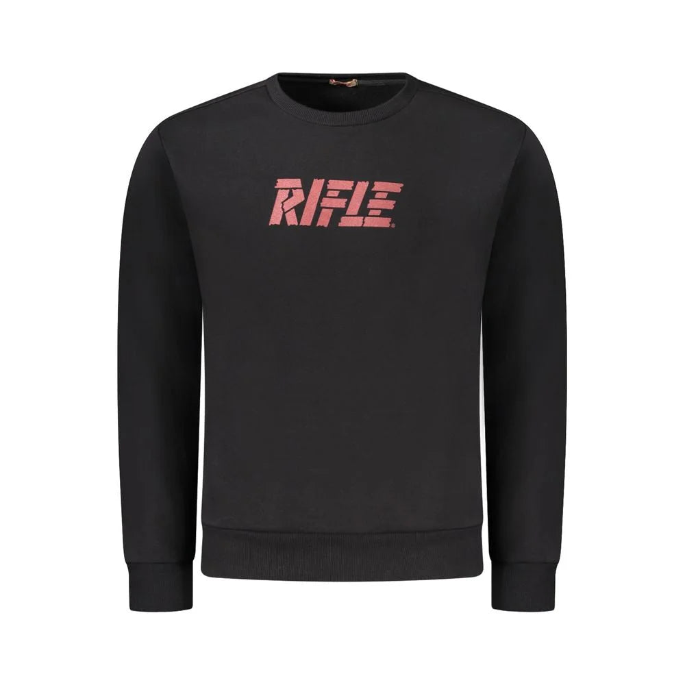 Rifle Black Cotton Men’s Crewneck Sweater - Sweatshirts