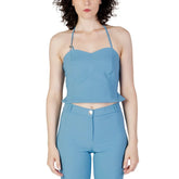 Rinascimento Turquoise Polyester Top - Tank Tops