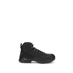 ROA Black Rubber Lace-Up Boots