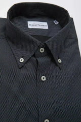 Robert Friedman Black Cotton Men Shirt - Shirts