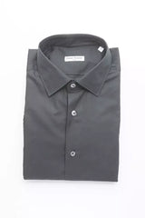 Robert Friedman Black Cotton Men’s Slim Shirt - Shirts