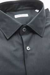 Robert Friedman Black Cotton Men’s Slim Shirt - Shirts