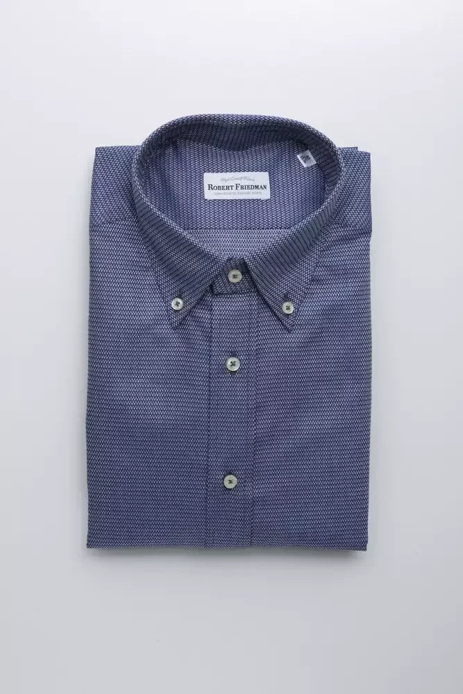 Robert Friedman Blue Cotton Mens Shirt - Shirts