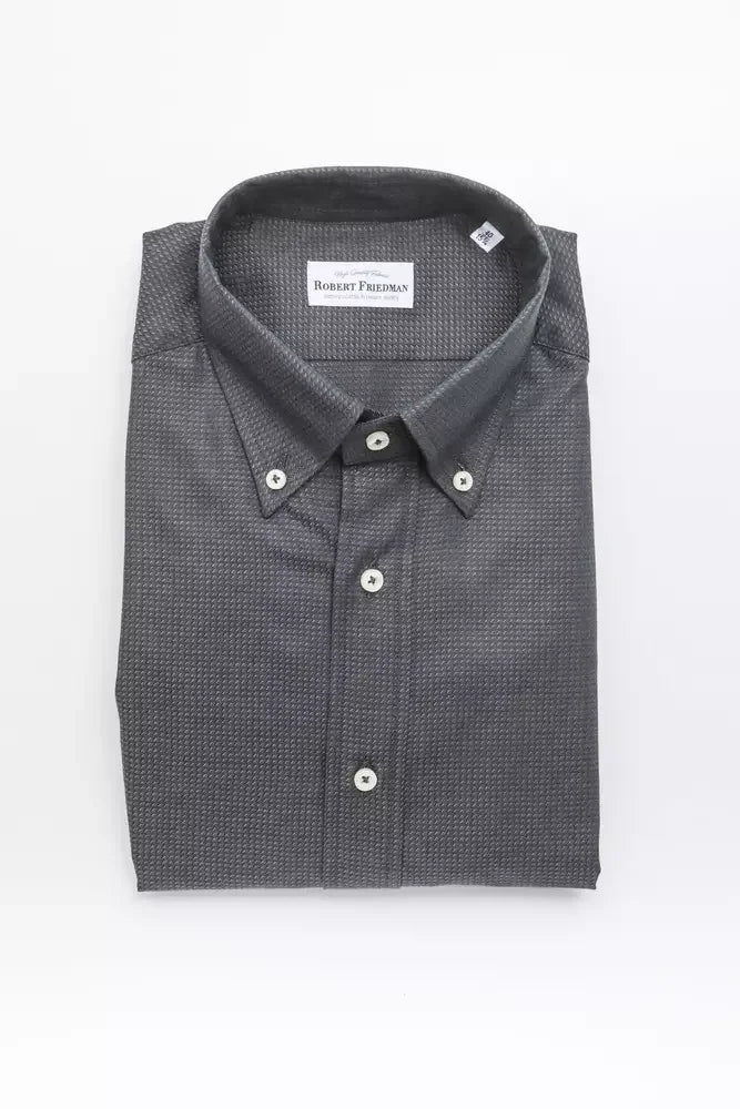 Robert Friedman Green Cotton Men Shirt - Shirts