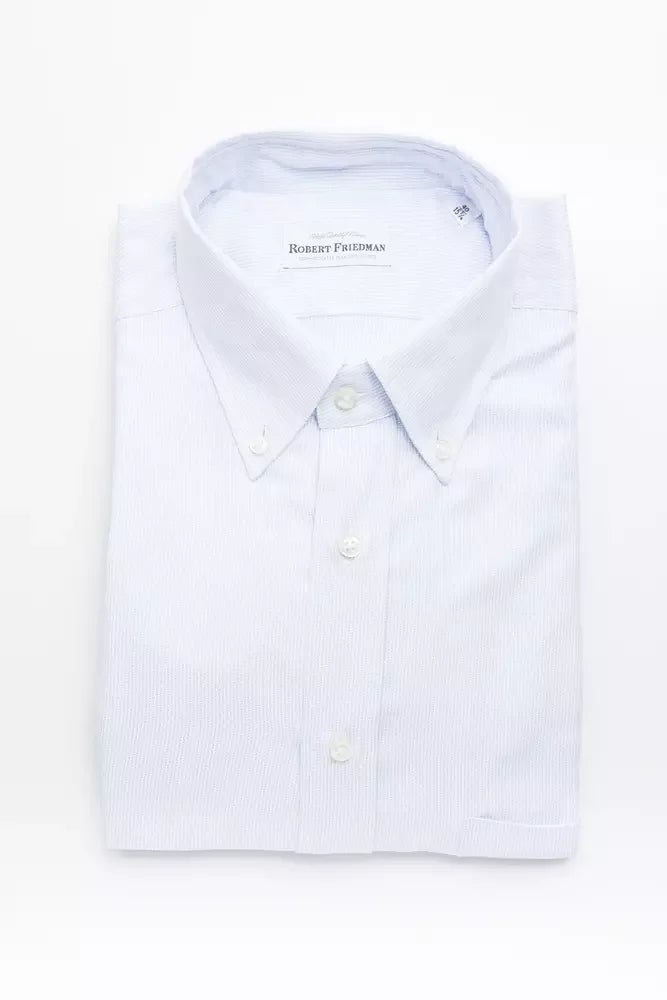 Robert Friedman Light Blue Cotton Men Shirt - Shirts