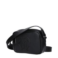 Roberto Cavalli Black Leather Crossbody Bag