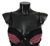 Roberto Cavalli Black Pink Lace Push Up Bra Underwear - IT1 | XS - Bras