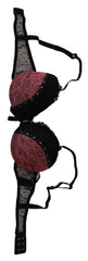 Roberto Cavalli Black Pink Lace Push Up Bra Underwear - IT1 | XS - Bras