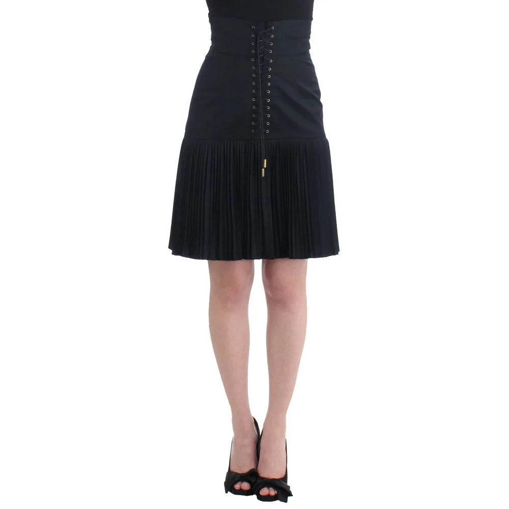 Roberto Cavalli Black Wool Skirt - IT40