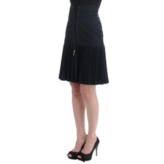Roberto Cavalli Black Wool Skirt - IT40 - Skirts