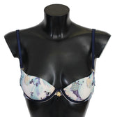 Roberto Cavalli Blue Printed Nylon Reggiseno Bra Underwear - IT1 | XS - Bras