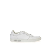 Roberto Cavalli White Leather Sneakers Luxe Footwear - Sneakers